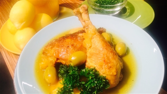Tajine express poulet, olives et citron confit