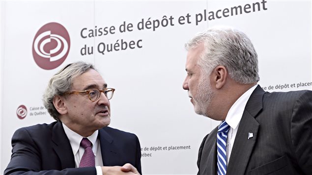 Michael Sabia, président et chef de la direction de la Caisse de dépôt et placement du Québec, et Philippe Couillard, premier ministre du Québec Michael Sabia, président et chef de la direction de la Caisse de dépôt et placement du Québec, et Philippe Couillard, premier ministre du Québec