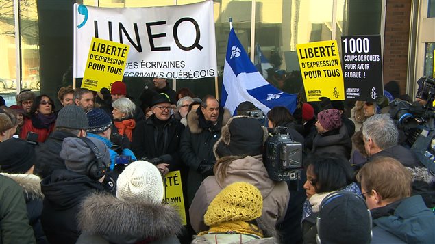 Manifestation de soutien à Raïf Badawi à Montréal Manifestation de soutien à Raïf Badawi à Montréal