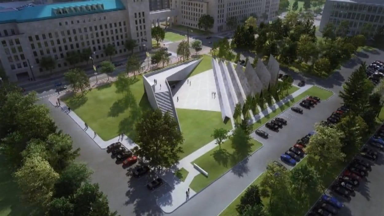 Vue aérienne du futur Monument aux victimes du communisme. Vue aérienne du futur Monument aux victimes du communisme.