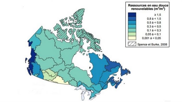 Carte des ressources en eau douce renouvelables au Canada Carte des ressources en eau douce renouvelables au Canada