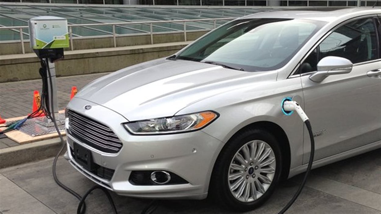 Une voiture électrique à Vancouver. Une voiture électrique à Vancouver.