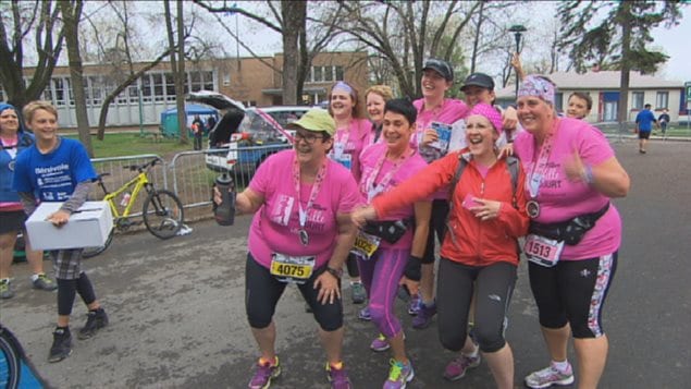 Des femmes de La Tuque, qui ont participé à la course Une fille qui court Des femmes de La Tuque, qui ont participé à la course Une fille qui court