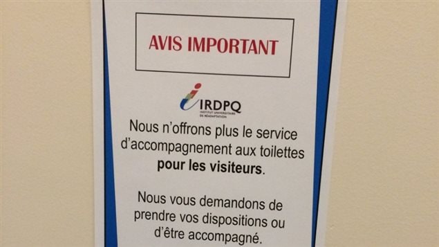 Un avis a été affiché à l'IRDPQ par la direction. Un avis a été affiché à l'IRDPQ par la direction.