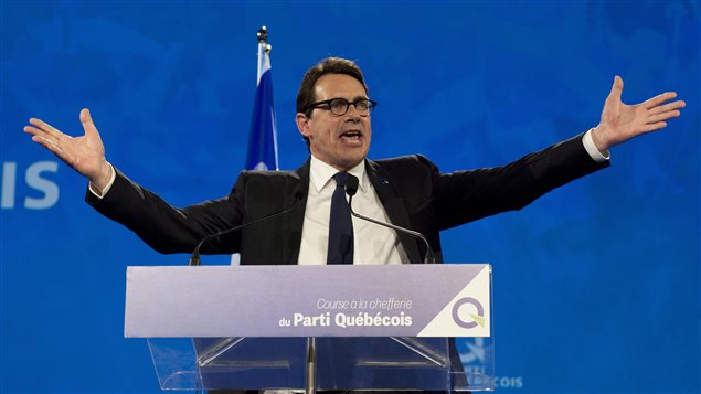 Pierre Karl Péladeau prononce son discours de victoire. Pierre Karl Péladeau prononce son discours de victoire.