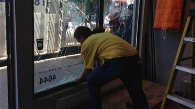 Commerce vandalisé dans la nuit de samedi à dimanche rue Notre-Dame Ouest Commerce vandalisé dans la nuit de samedi à dimanche rue Notre-Dame Ouest