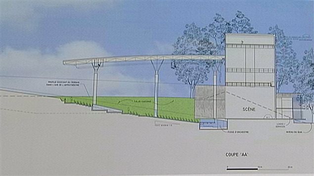 Le projet d’amphithéâtre Cité Nautica, au début de 2002 Le projet d’amphithéâtre Cité Nautica, au début de 2002