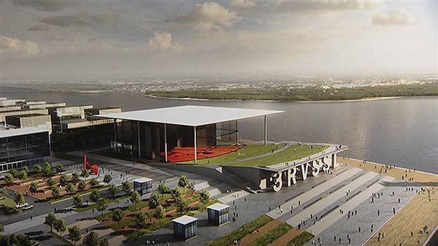 Le projet retenu au terme du concours d’architecture pour l’amphithéâtre de Trois-Rivières-sur-Saint-Laurent Le projet retenu au terme du concours d’architecture pour l’amphithéâtre de Trois-Rivières-sur-Saint-Laurent