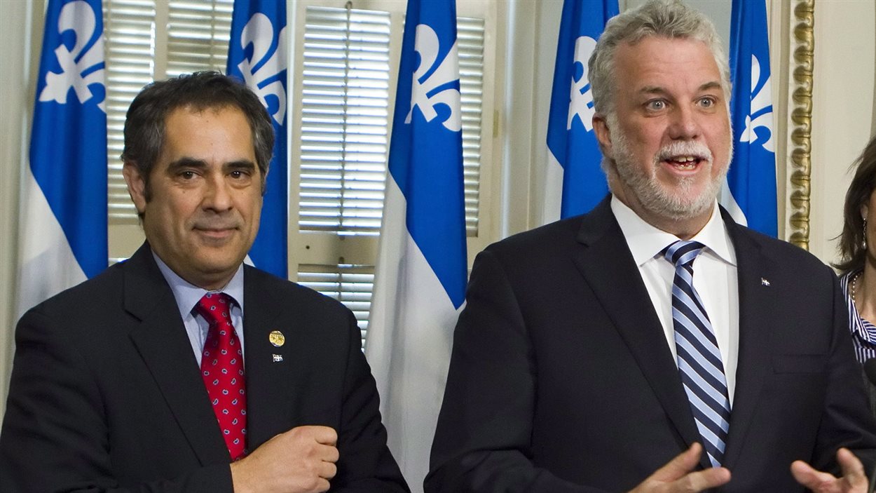 Le premier ministre Philippe Couillard et Gilles Ouimet Le premier ministre Philippe Couillard et Gilles Ouimet