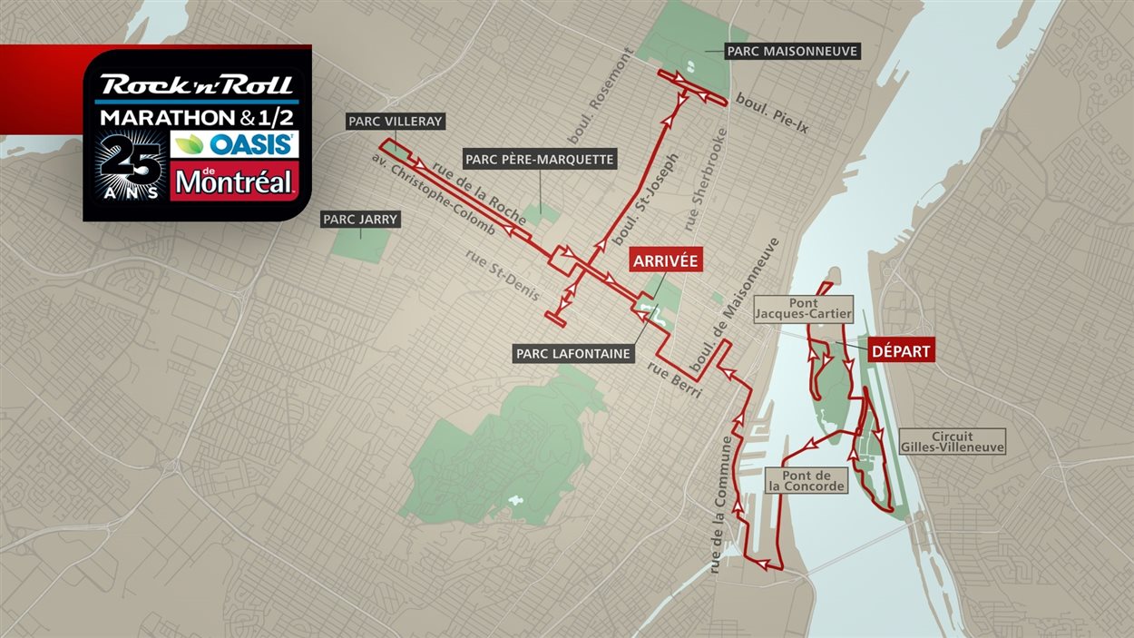 Plusieurs rues fermées pour le 25e Marathon de Montréal ICI.Radio