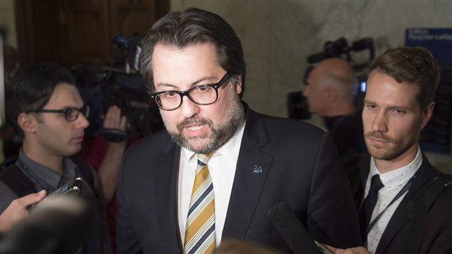Le ministre de l'Environnement David Heurtel, à Québec Le ministre de l'Environnement David Heurtel, à Québec