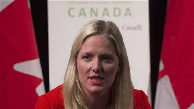 Canadian Minister of Environment and Climate Change Catherine McKenna speaks during a news conference, in Paris, France, on Sunday, Nov. 29, 2015. Canadian Minister of Environment and Climate Change Catherine McKenna speaks during a news conference, in Paris, France, on Sunday, Nov. 29, 2015.