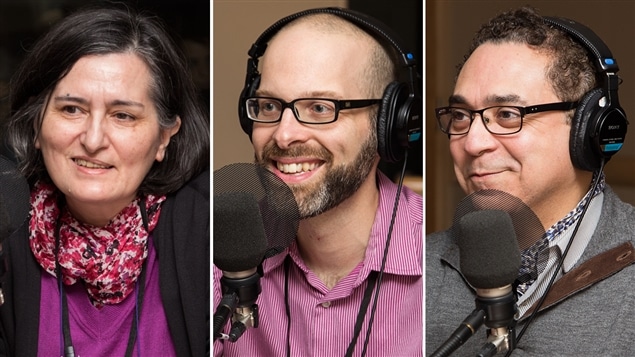 Les participants au segment « Paroles divines » : Sonia Sarah Lipsyc, Sébastien Doane et Michael Nafi
