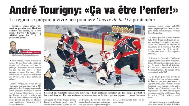 Les Huskies et les Foreurs se sont affrontés en séries éliminatoires pour la première fois en 2008 Les Huskies et les Foreurs se sont affrontés en séries éliminatoires pour la première fois en 2008