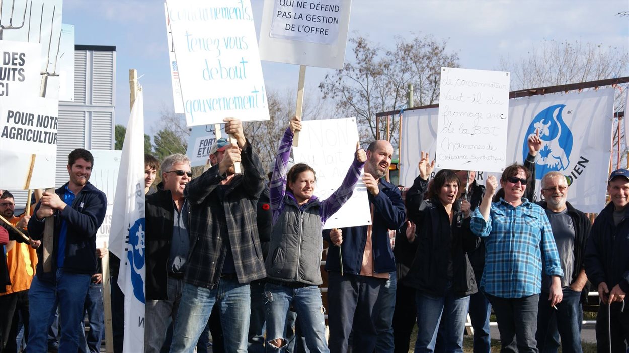Manifestation de producteurs laitiers, le 5 novembre 2015, à Saint-Bernard-de-Lacolle Manifestation de producteurs laitiers, le 5 novembre 2015, à Saint-Bernard-de-Lacolle