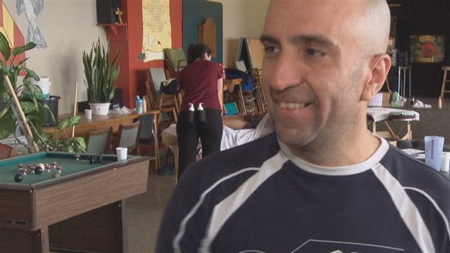 Yannick Savoie, après un massage du Partage Saint-François Yannick Savoie, après un massage du Partage Saint-François