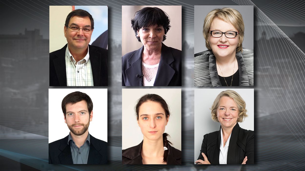 Pierre Dostie, Hélène Girard, Francyne T. Gobeil, Alex Tyrrell, Catherine Bouchard-Tremblay et Mireille Jean. Pierre Dostie, Hélène Girard, Francyne T. Gobeil, Alex Tyrrell, Catherine Bouchard-Tremblay et Mireille Jean.