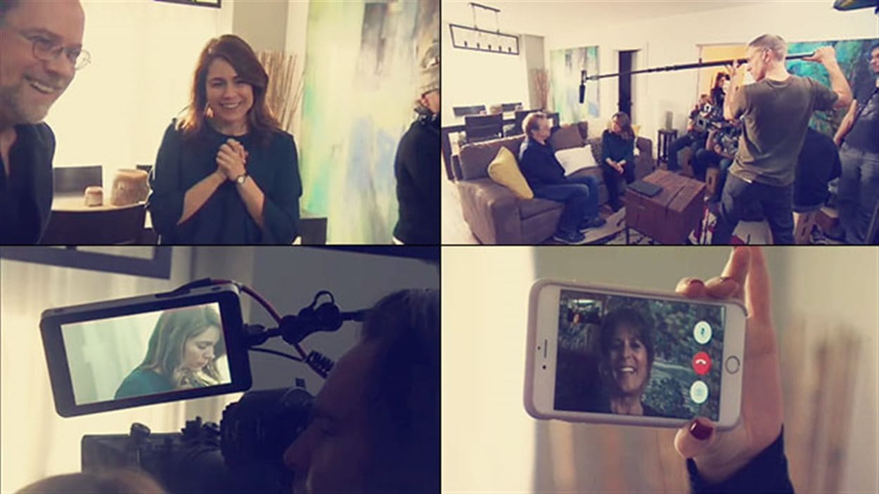 Sur le plateau de tournage de la dernière scène de « 30 vies », suivie en direct par Fabienne Larouche, à l'extérieur du pays. Sur le plateau de tournage de la dernière scène de « 30 vies », suivie en direct par Fabienne Larouche, à l'extérieur du pays.