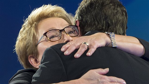 La chef du Parti québécois, Pauline Marois, et son nouveau député, Pierre Karl Péladeau La chef du Parti québécois, Pauline Marois, et son nouveau député, Pierre Karl Péladeau