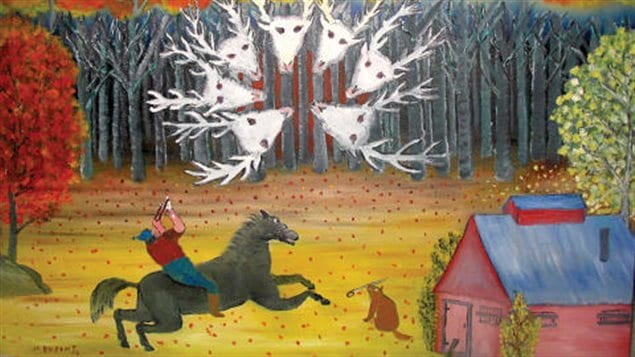 « La bête à sept têtes », illustration de Jean-Claude Dupont « La bête à sept têtes », illustration de Jean-Claude Dupont