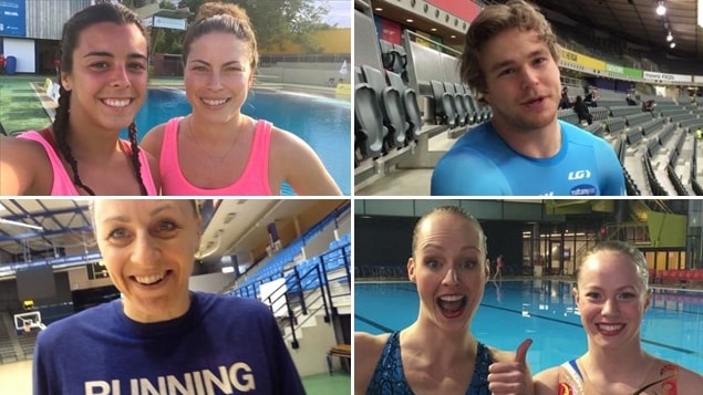 Meaghan Benfeito, Roseline Filion, Hugo Barrette, Lizanne Murphy, Karine Thomas et Jacqueline Simoneau
