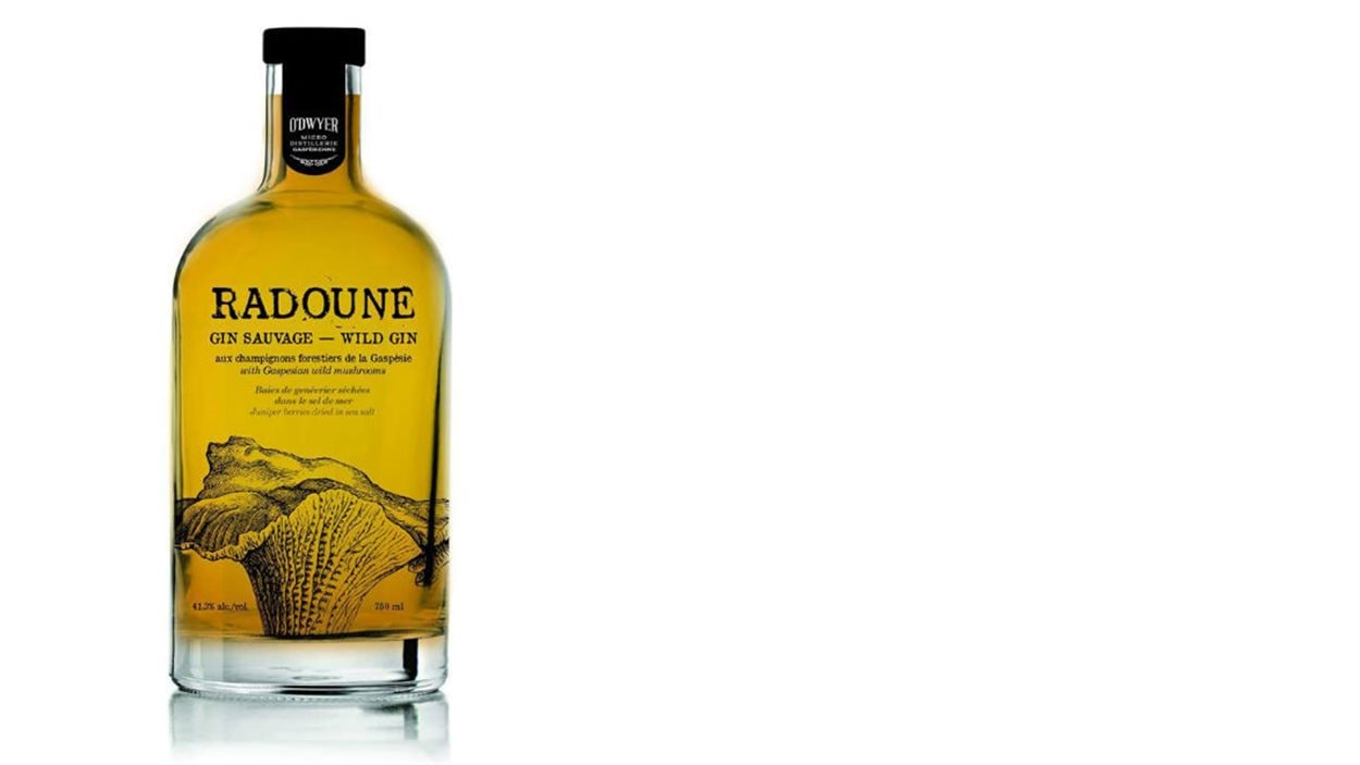 La bouteille du gin de la microdistillerie gaspésienne. La bouteille du gin de la microdistillerie gaspésienne.