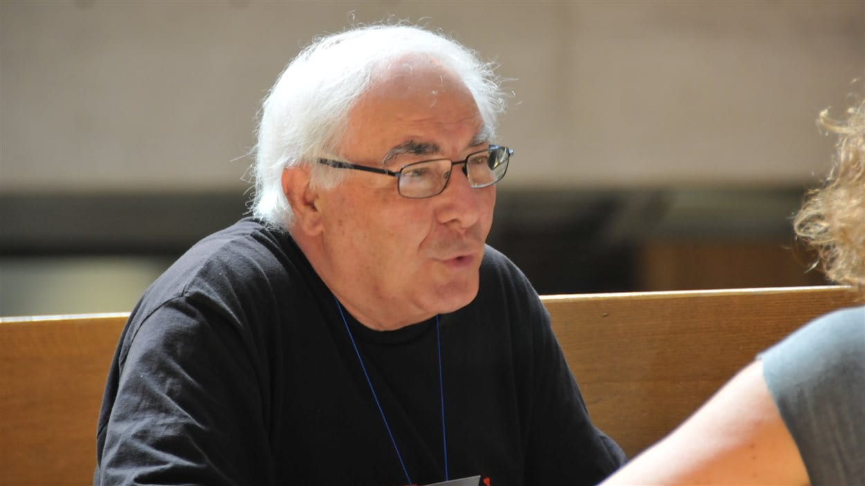 Le militant Riccardo Petrella, lors d'une rencontre au Forum social mondial le 9 août 2016 à Montréal. Le militant Riccardo Petrella, lors d'une rencontre au Forum social mondial le 9 août 2016 à Montréal.
