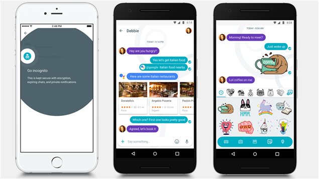 L'application de messagerie Google Allo. L'application de messagerie Google Allo.