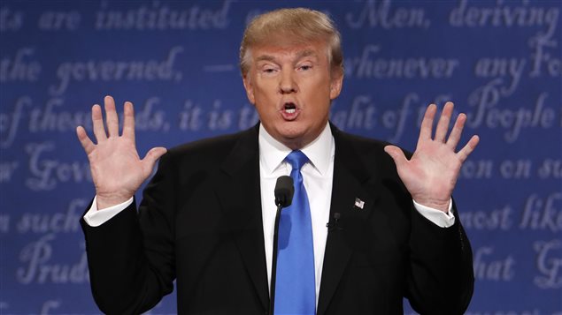 Donald Trump, lors du premier débat présidentiel, tenu à Hempstead, dans l'État de New York.