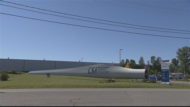 L'usine LM Wind Power, à Gaspé. L'usine LM Wind Power, à Gaspé.