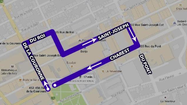 Itinéraire de la marche de mercredi soir Itinéraire de la marche de mercredi soir