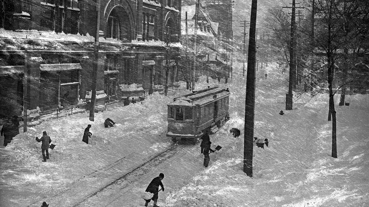 Journée de tempête, rue Sainte-Catherine, Montréal, 1901 Journée de tempête, rue Sainte-Catherine, Montréal, 1901