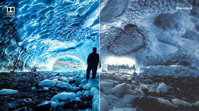 Comparaison entre l'image d'un téléviseur avec support HDR et une image standard sans HRD Comparaison entre l'image d'un téléviseur avec support HDR et une image standard sans HRD
